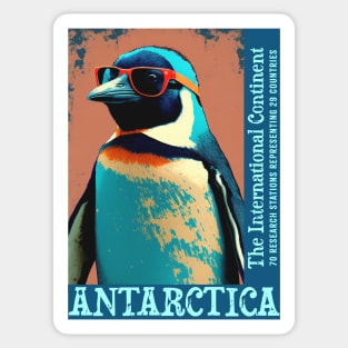 Antarctica Cute Penguin with Glasses Antarctic Science Sticker